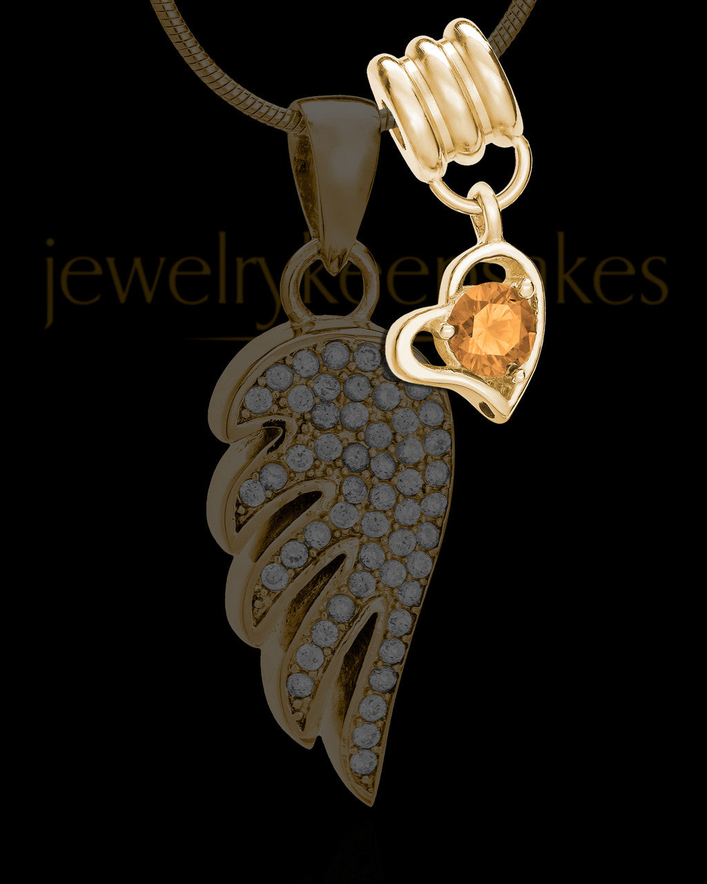 Add a November Gold Birthstone Heart