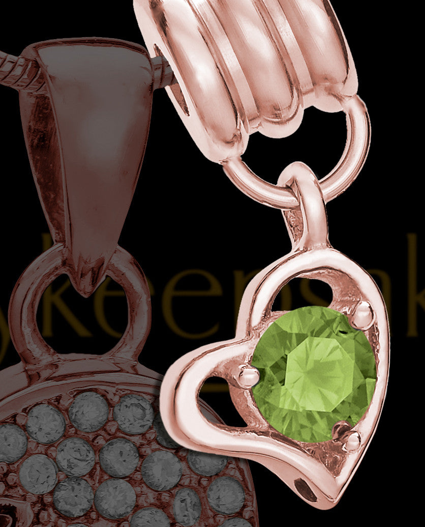 Add a Rose Gold August Birthstone Heart