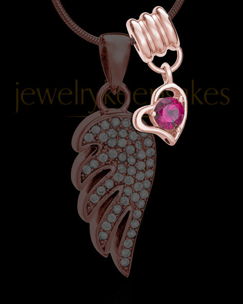 Add a Rose Gold July Birthstone Heart