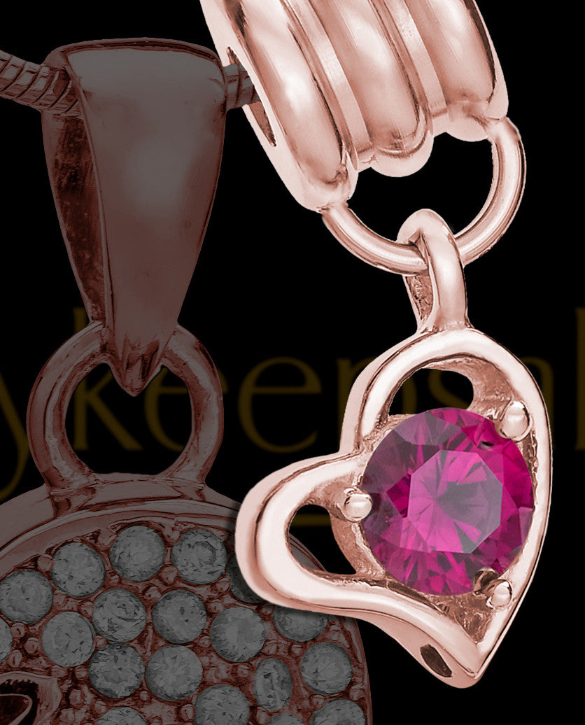 Add a Rose Gold July Birthstone Heart