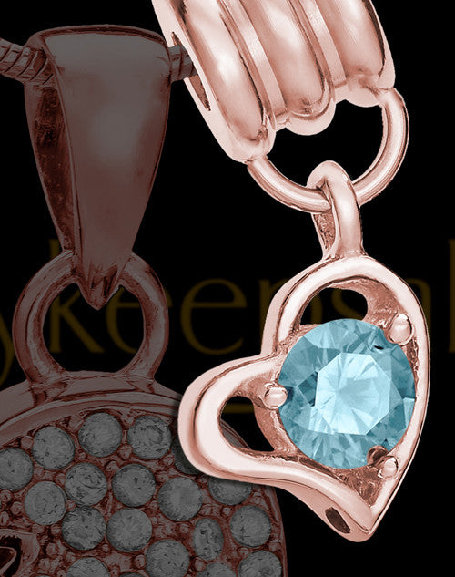 Add a Rose Gold March Birthstone Heart