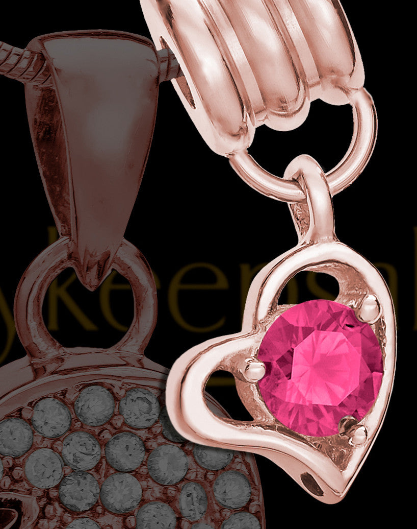 Add a Rose Gold October Birthstone Heart