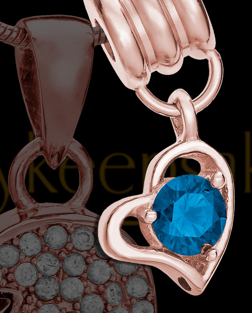 Add a Rose Gold September Birthstone Heart
