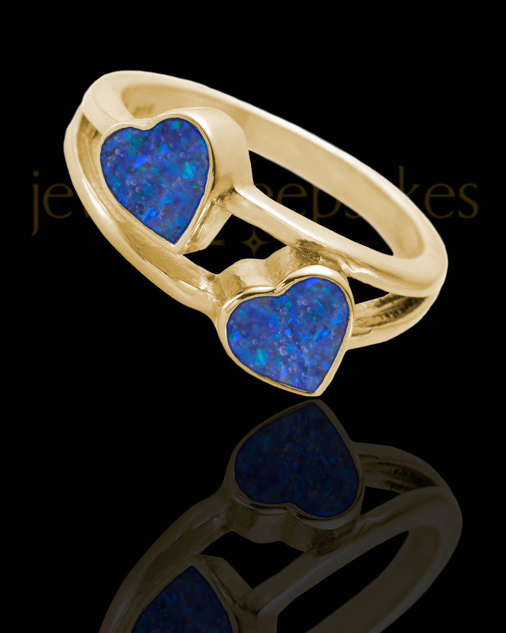 Solid 14K Gold Ladies Finchley Ocean Tide Opal Ash Ring