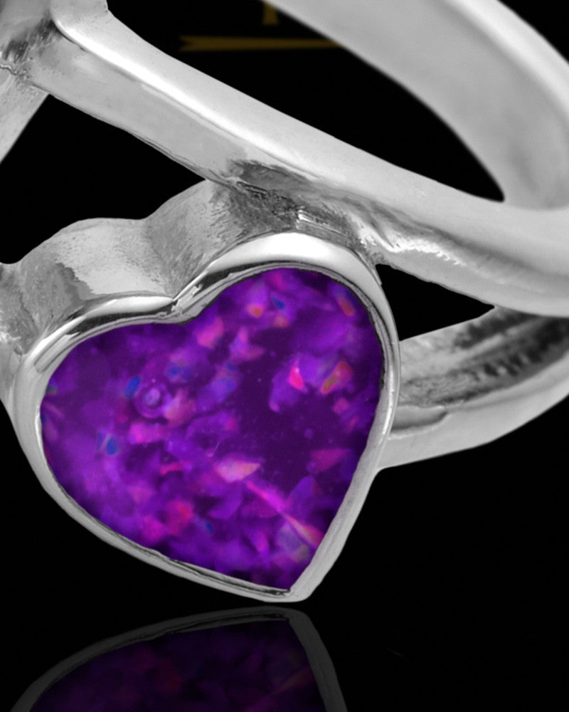 Ladies Finchley Orchid Pearl Opal Silver Ash Ring