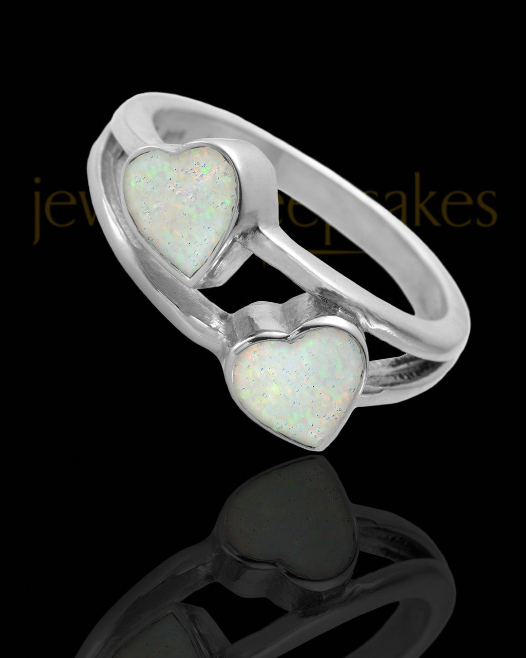 Ladies Finchley Crushed Linen Opal Silver Ash Ring