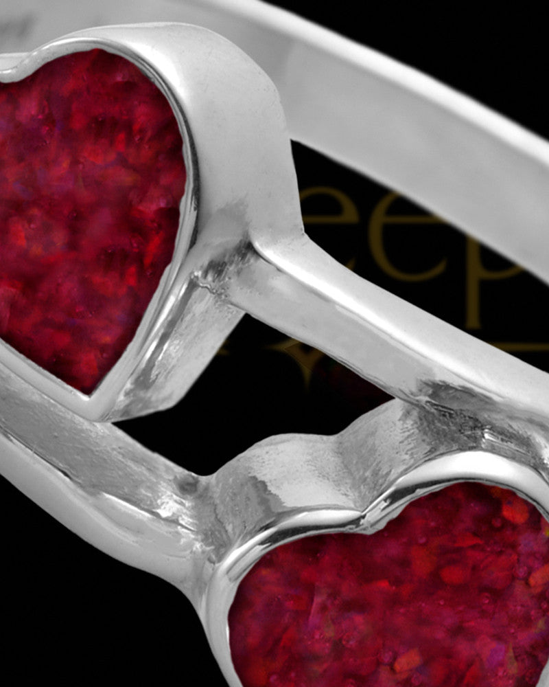 Ladies Finchley Garnet Pearl Opal Silver Ash Ring
