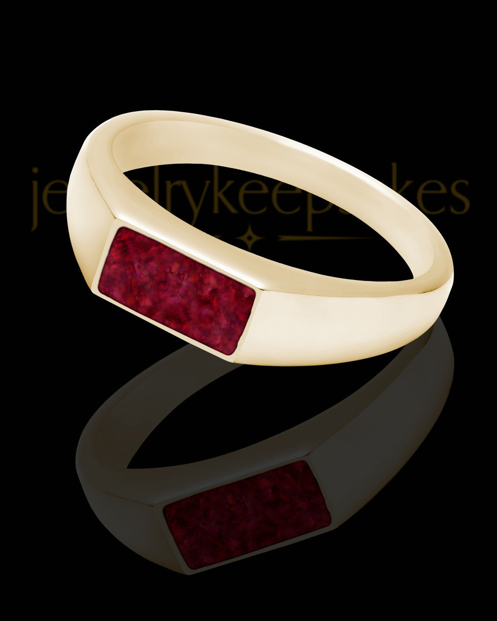 Solid 14K Gold Men's Tacoma Garnet Pearl Opal Ash Ring