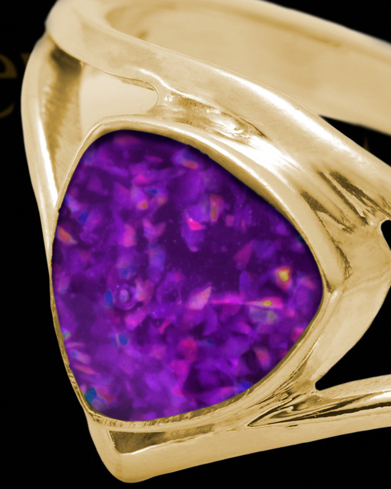 Solid 14K Gold Ladies Tennyson Orchid Pearl Opal Ash Ring