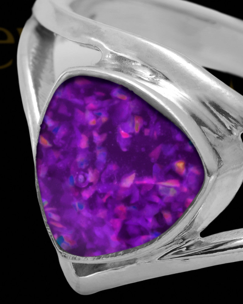 Ladies Tennyson Orchid Pearl Opal Silver Ash Ring