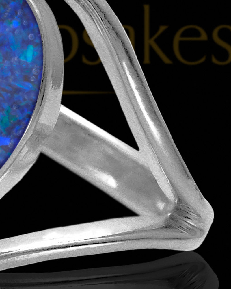 Ladies Yardley Ocean Tide Opal Silver Ash Ring