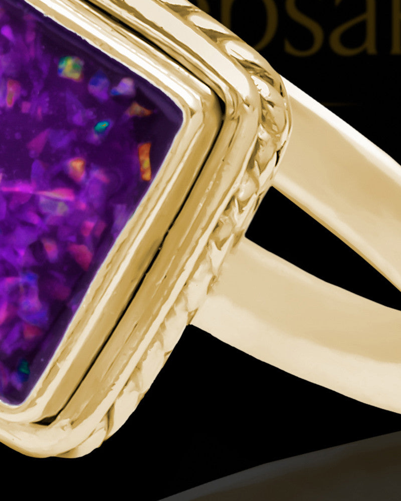 Solid 14K Gold Ladies Calliope Orchid Pearl Opal Ash Ring
