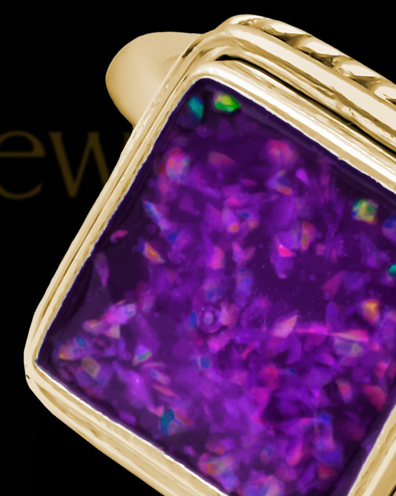 Solid 14K Gold Ladies Calliope Orchid Pearl Opal Ash Ring