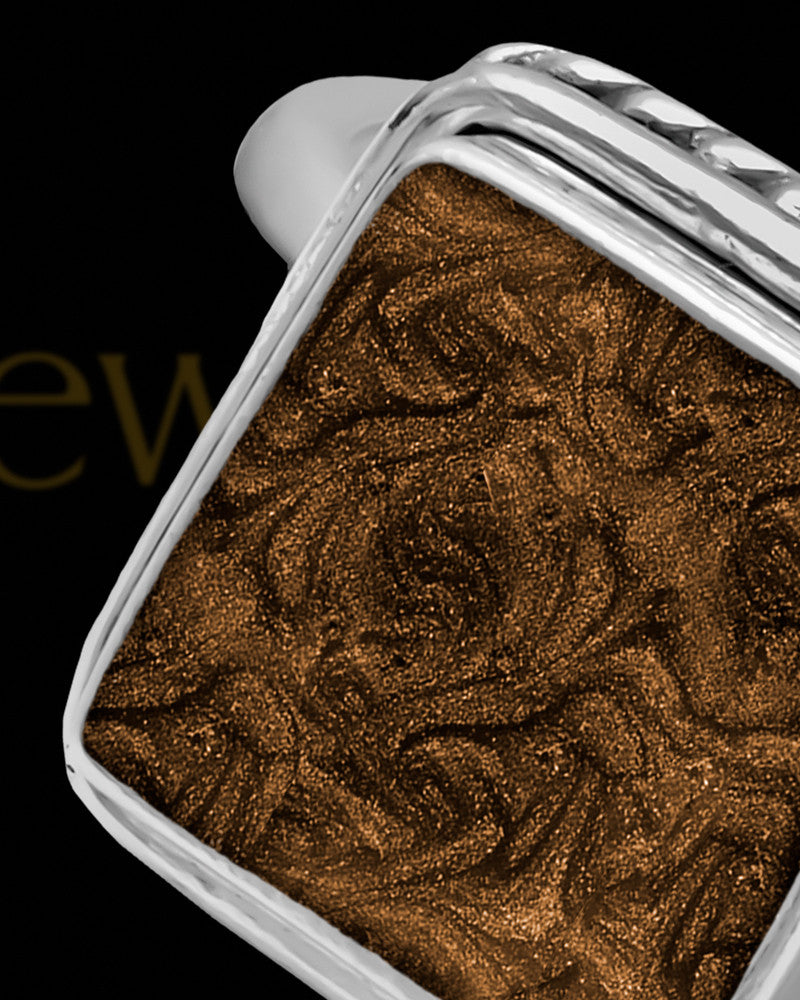 Ladies Calliope with Coffee Silver Ash Ring
