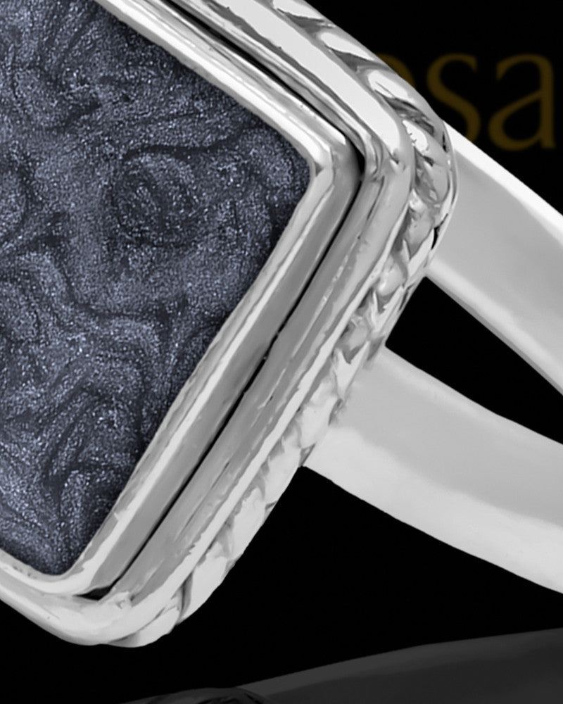 Ladies Calliope with Graphite Silver Ash Ring