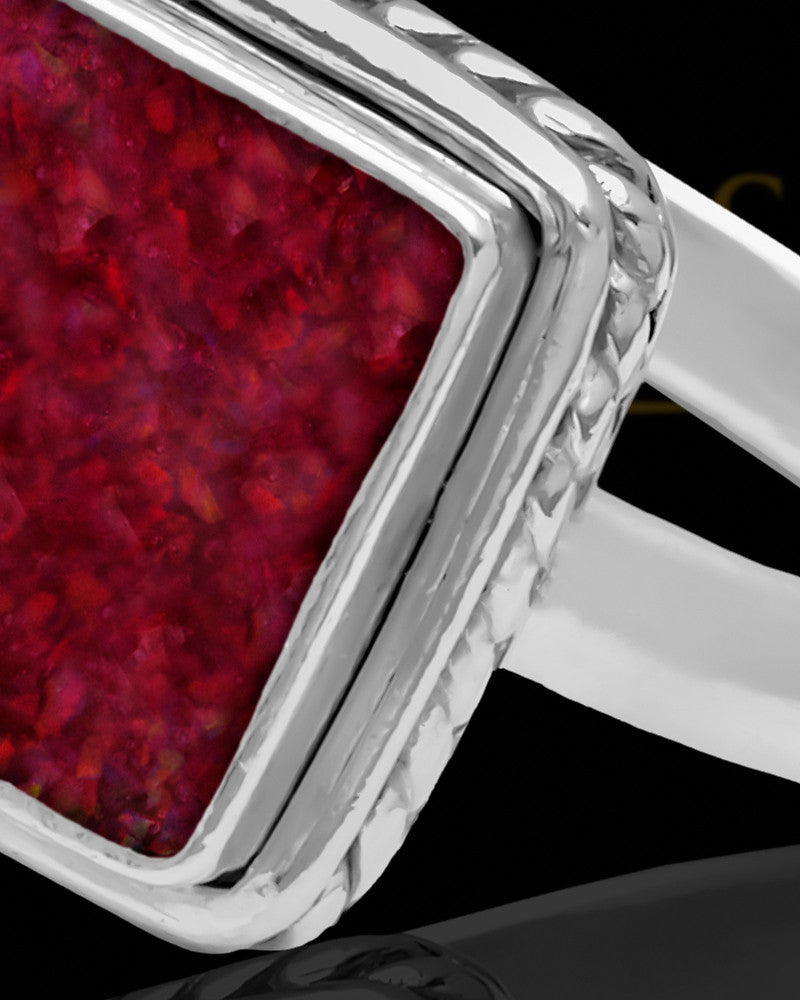 Ladies Calliope Garnet Pearl Opal Silver Ash Ring