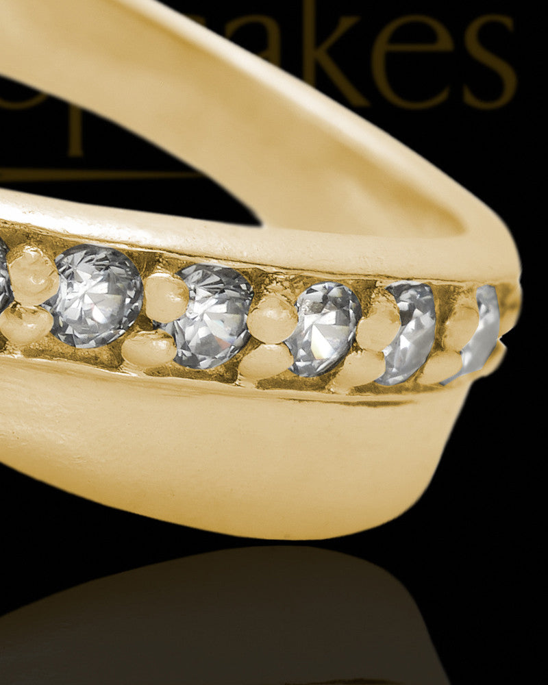 Solid 14K Gold Ladies Botinelli with Coffee Ash Ring