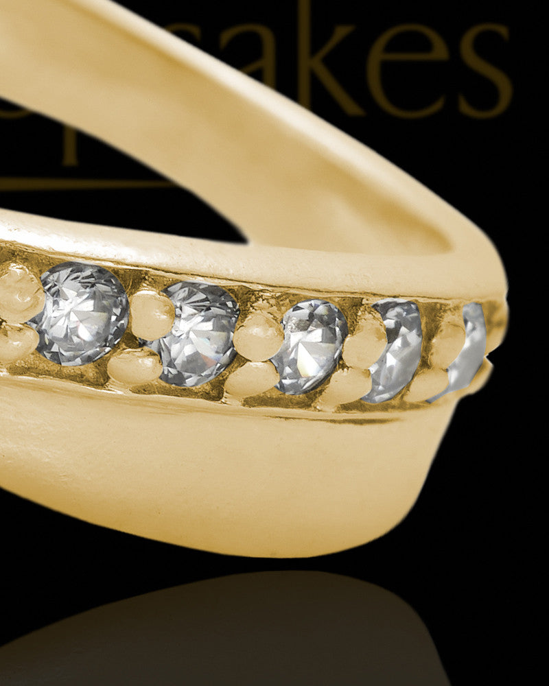 Solid 14K Gold Ladies Botinelli with Teal Ash Ring