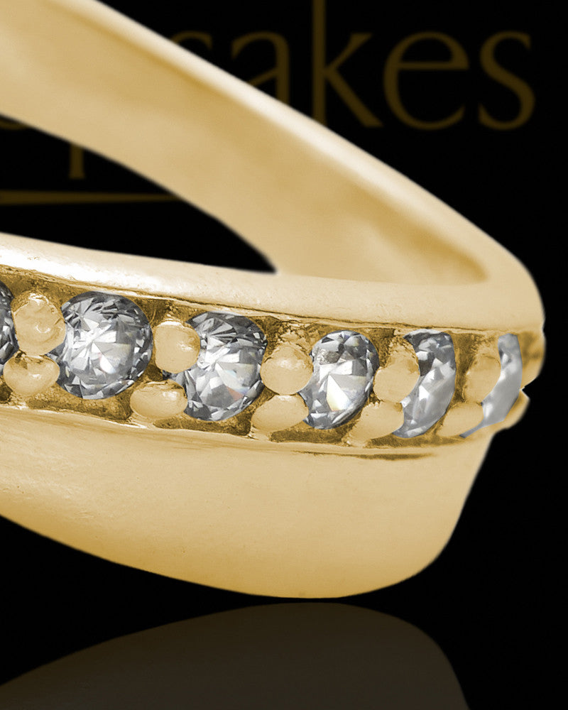 Solid 14K Gold Ladies Botinelli with Graphite Ash Ring