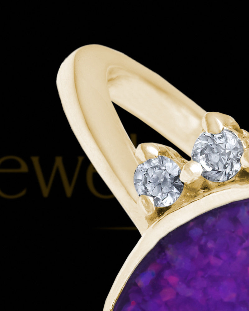 Solid 14K Gold Ladies Loyola Orchid Pearl Opal Ash Ring