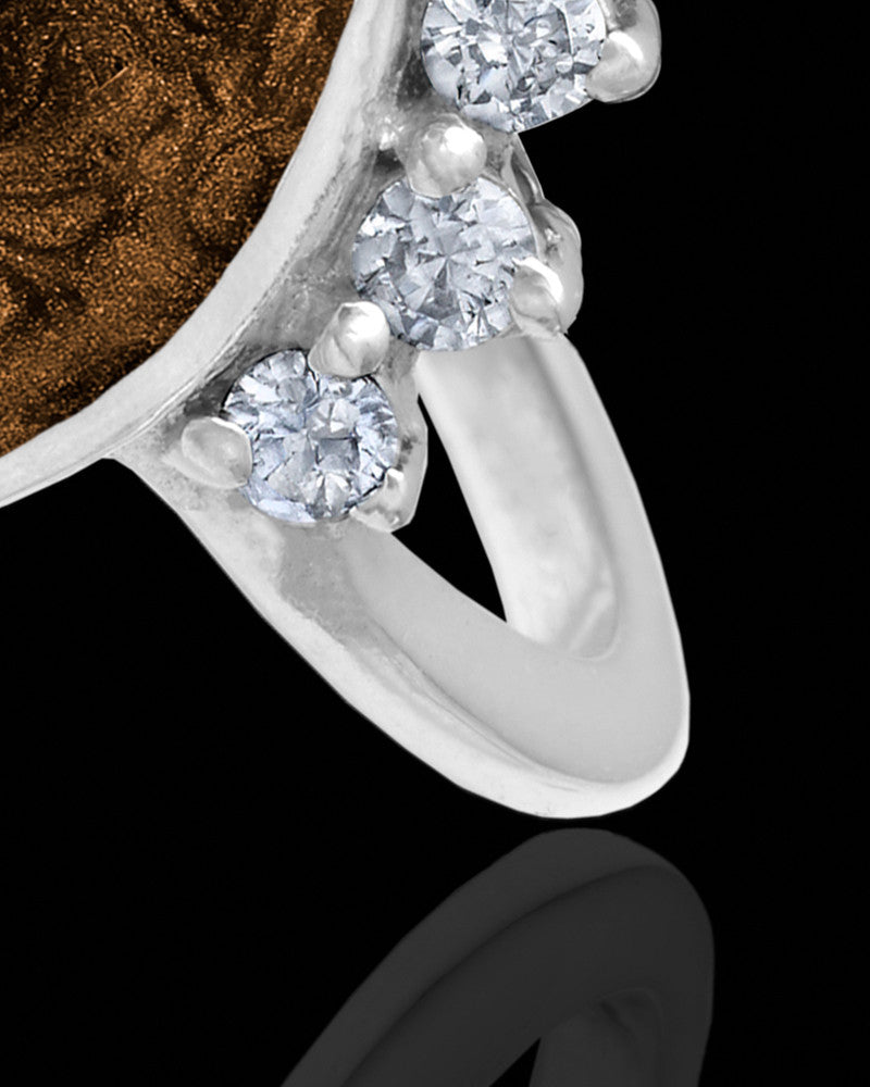 Ladies Loyola with Coffee Silver Ash Ring