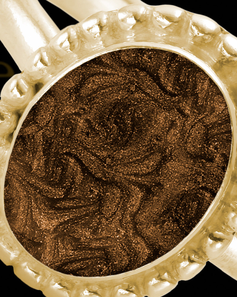 Solid 14K Gold Ladies Carrollton with Coffee Ash Ring