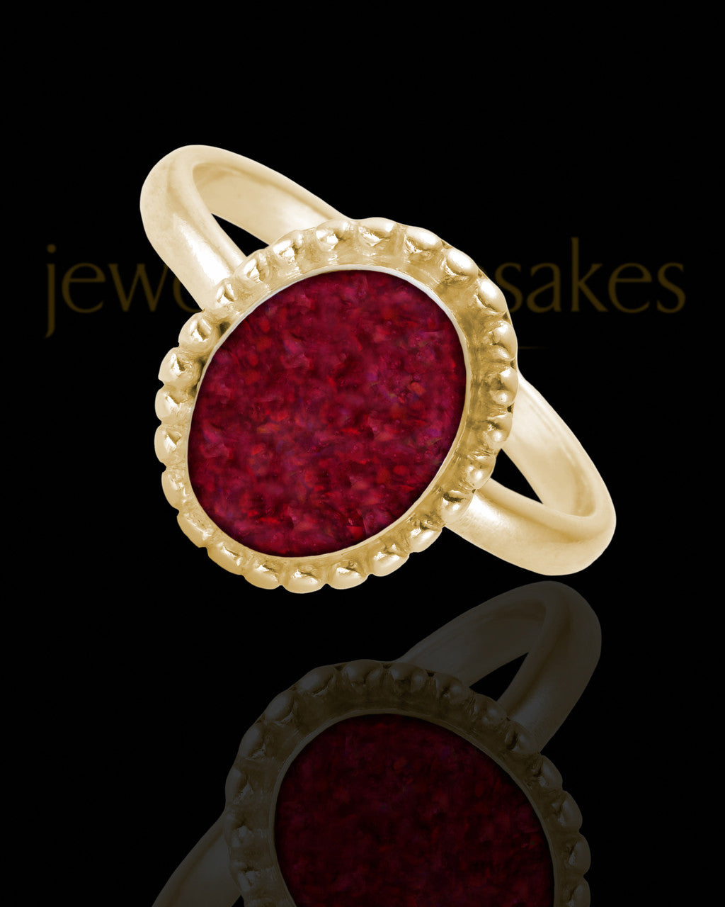 Solid 14K Gold Ladies Carrollton Garnet Pearl Opal Ash Ring