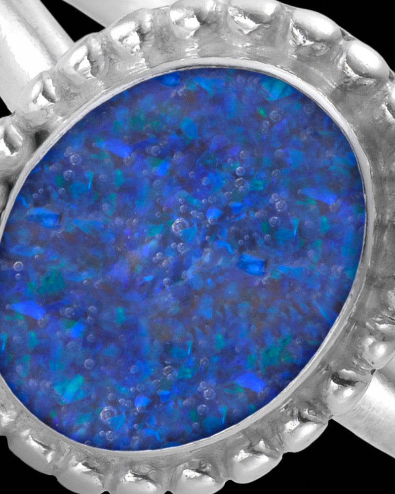 Ladies Carrollton Ocean Tide Opal Silver Ash Ring