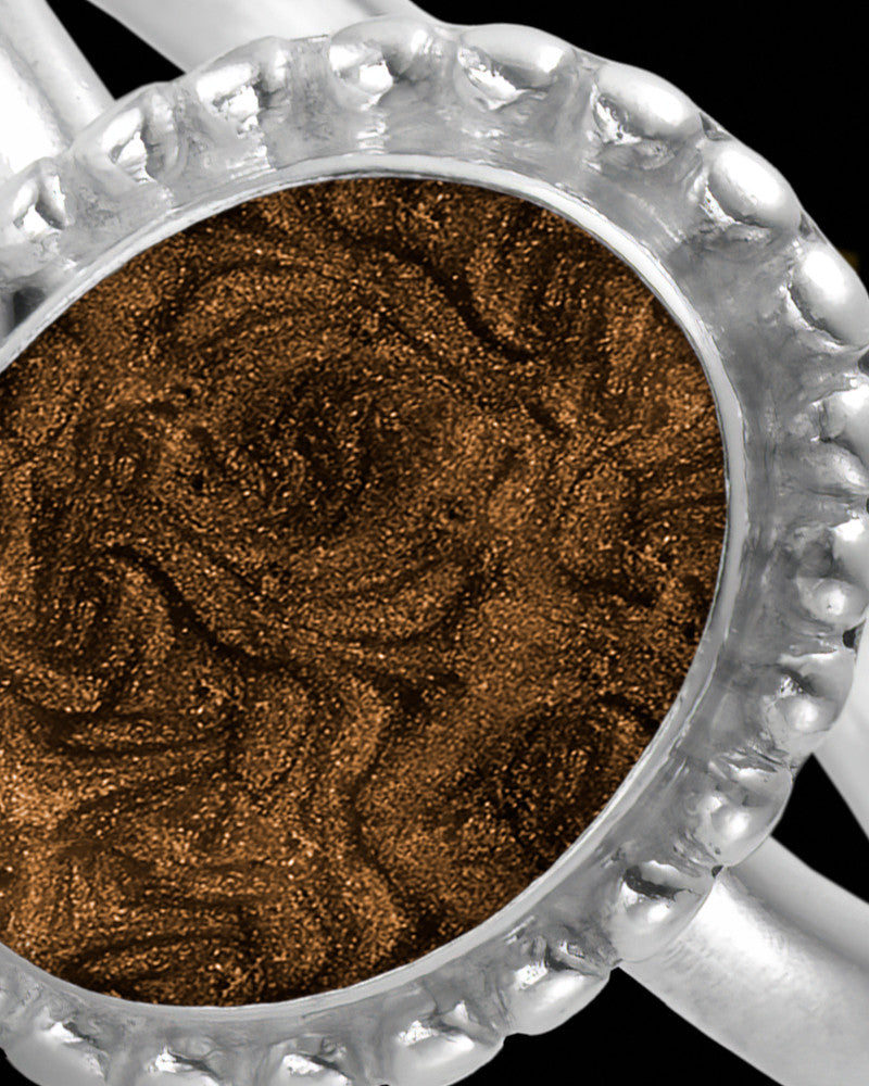 Ladies Carrollton with Coffee Silver Ash Ring