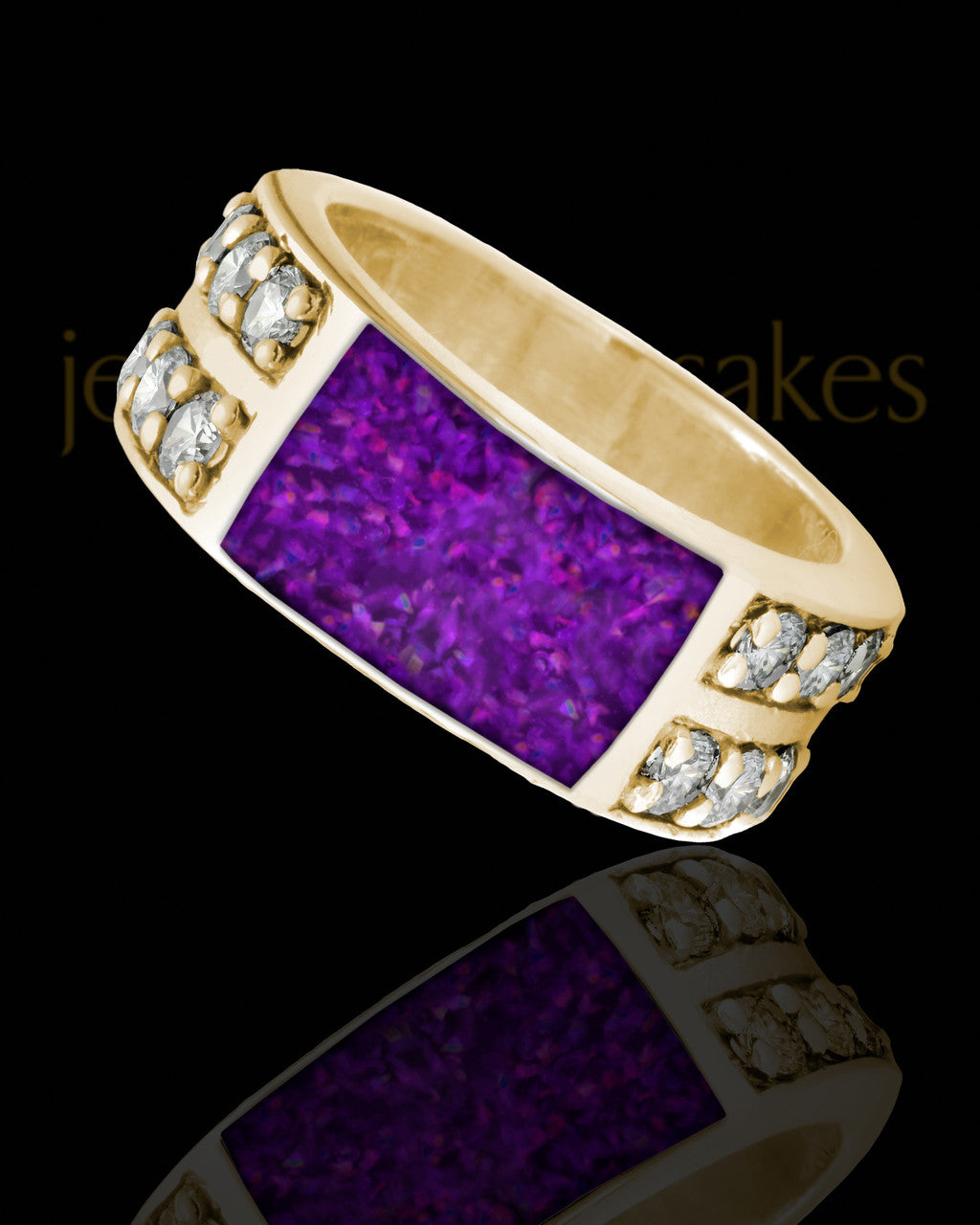 Solid 14K Gold Men's Lennox Orchid Pearl Opal Ash Ring