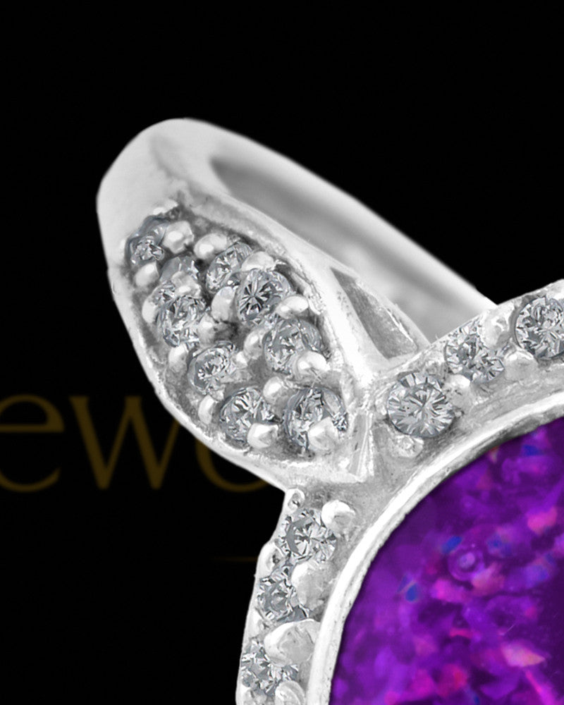 Ladies Prentiss Orchid Pearl Opal Silver Ash Ring