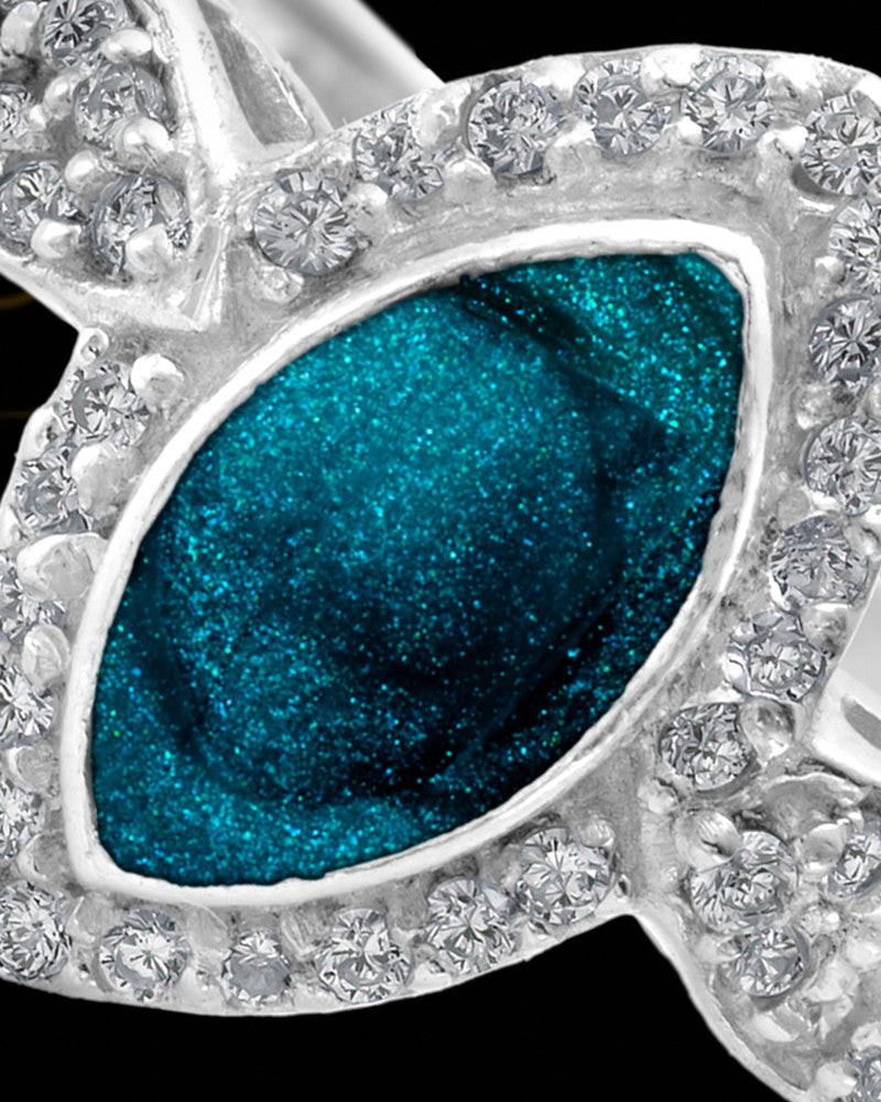Ladies Prentiss with Teal Silver Ash Ring