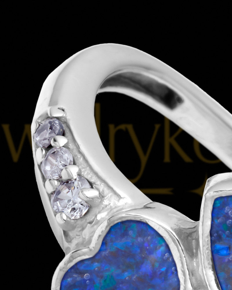 Ladies Isadora Ocean Tide Opal Silver Ash Ring
