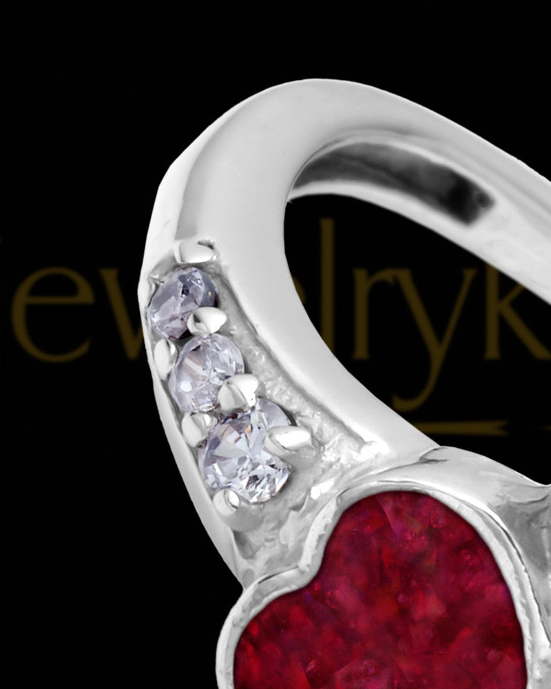 Ladies Isadora Garnet Pearl Opal Silver Ash Ring