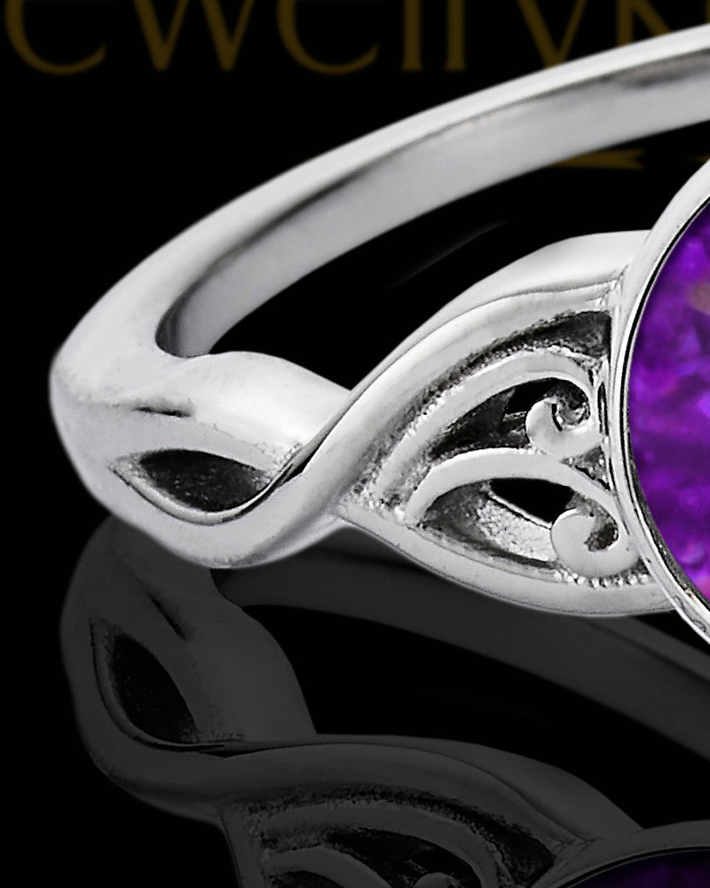 Ladies Abigail Orchid Pearl Opal Silver Ash Ring