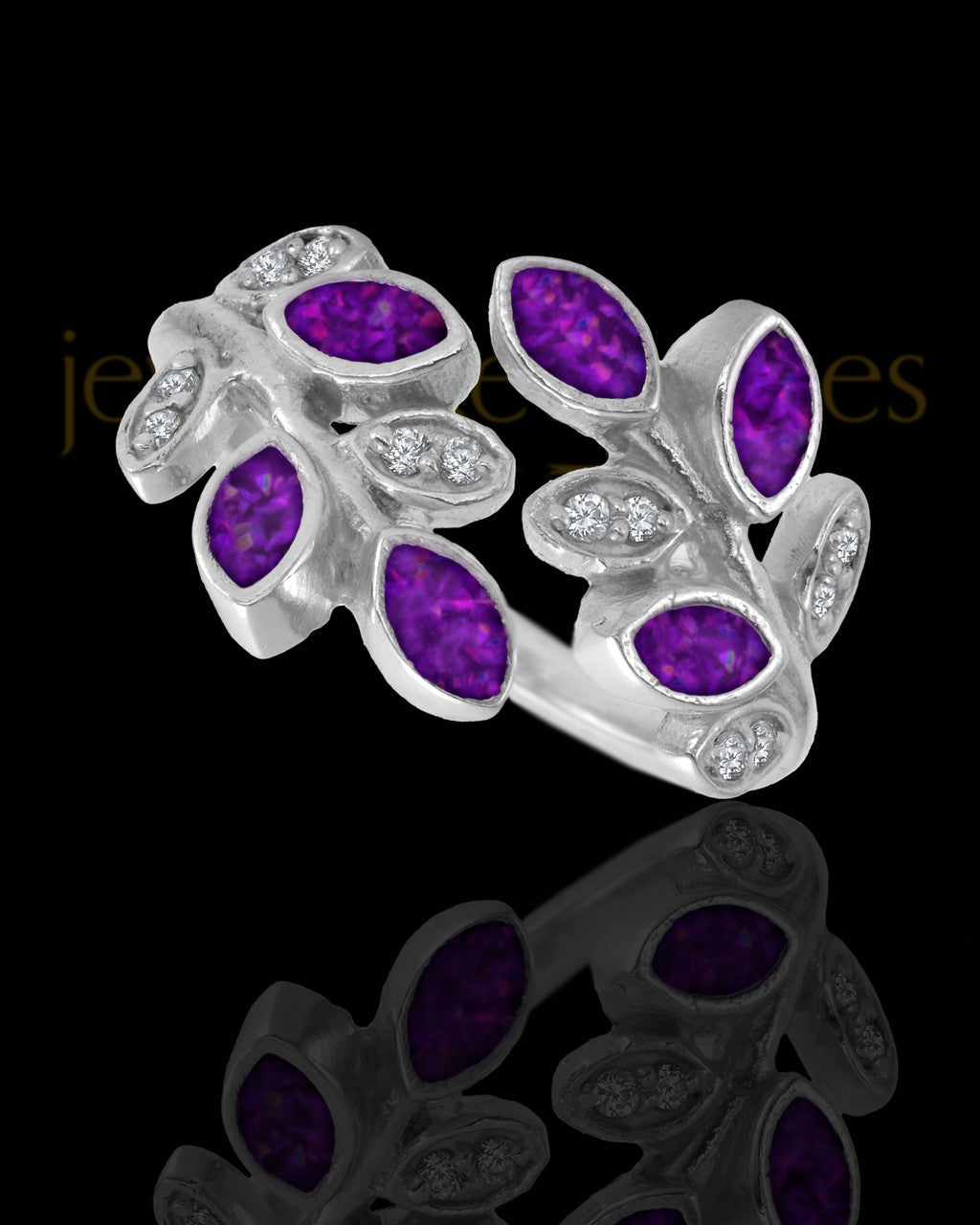 Ladies Felicity Orchid Pearl Opal Silver Ash Ring