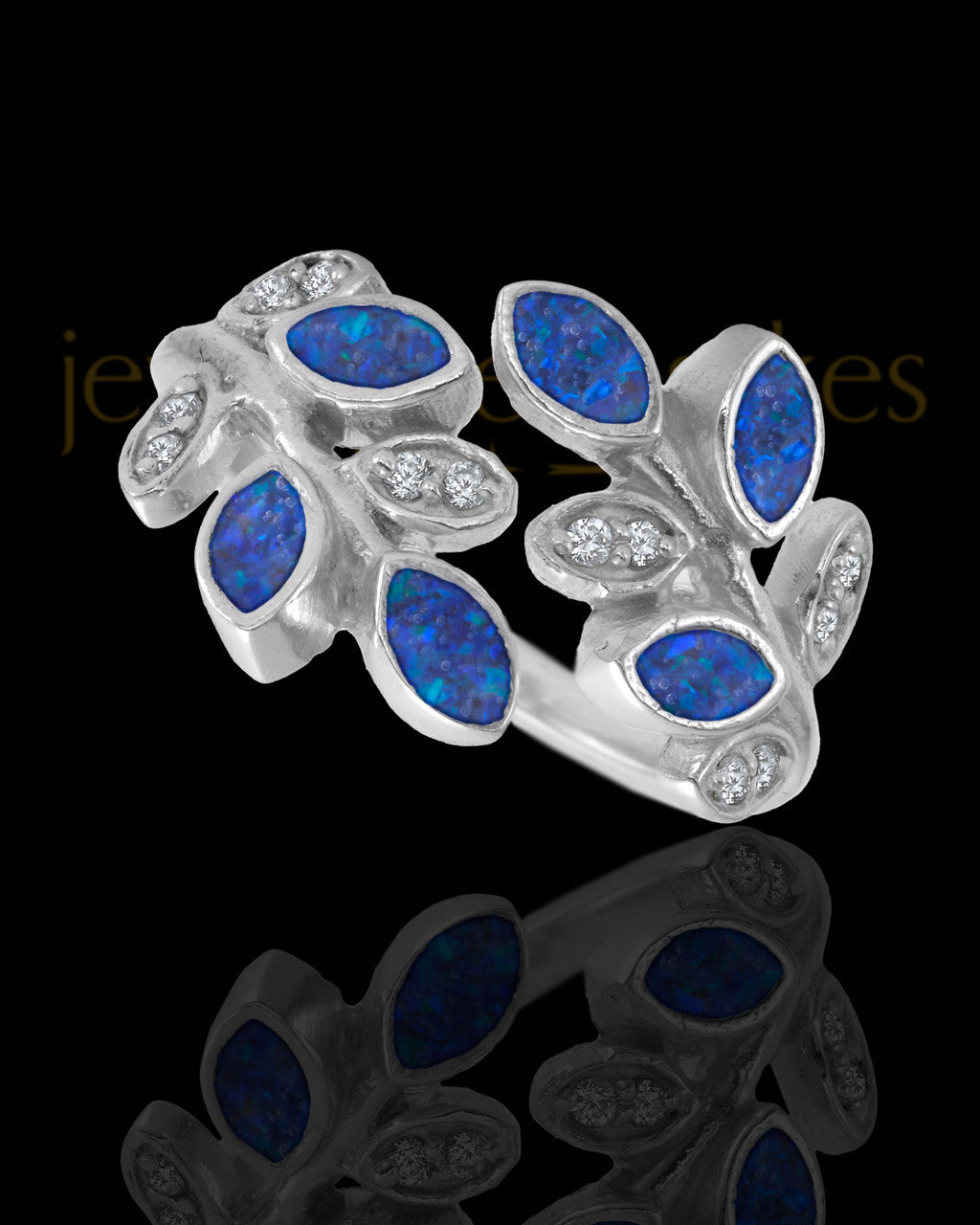Ladies Felicity Ocean Tide Opal Silver Ash Ring