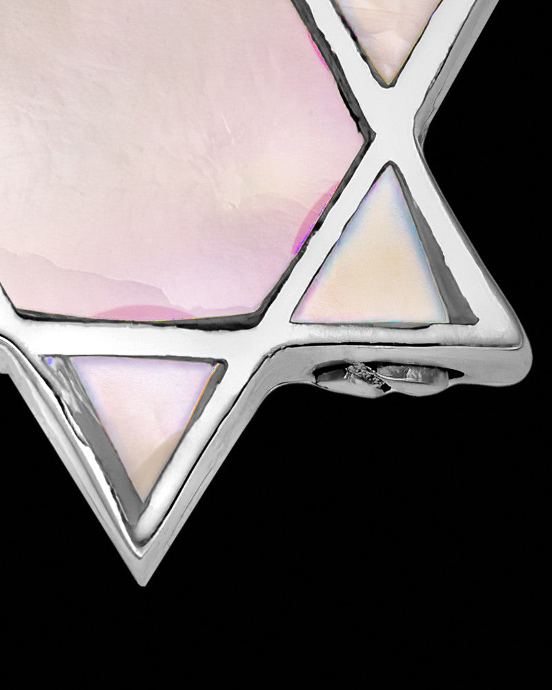 Sterling Silver Mother Of Pearl Filled Star Of David Charm For Ashes
