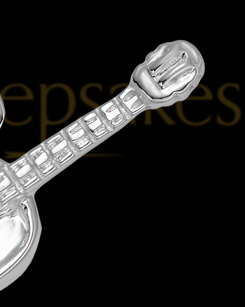 Sterling Silver Guitar Charm For Ashes