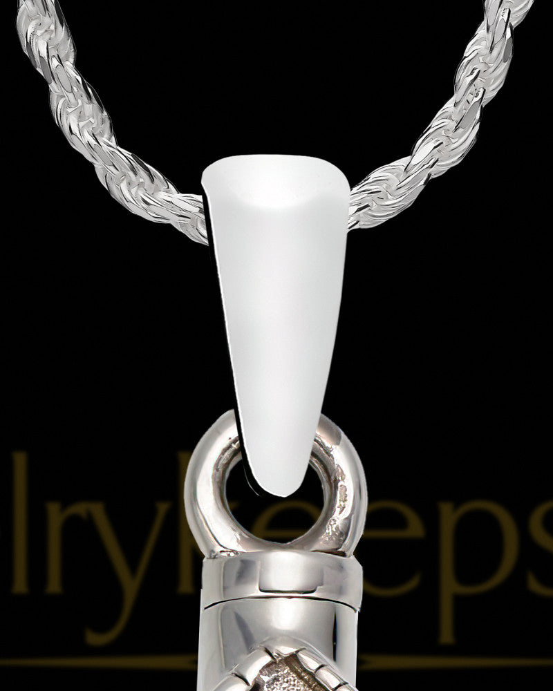 Sterling Silver Carved Teardrop Cremation Necklace