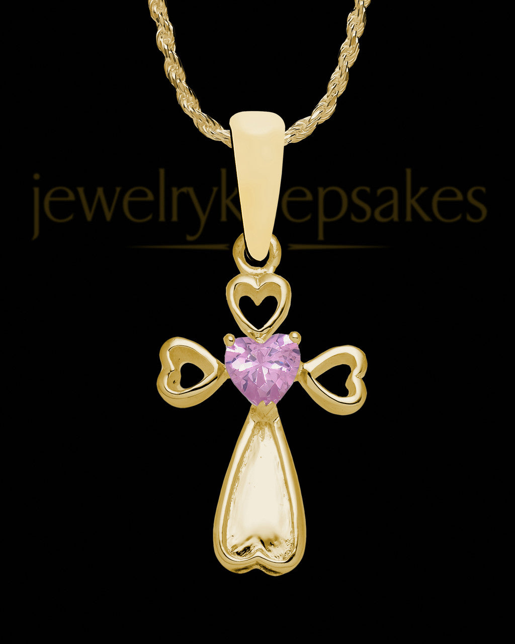 Gentle Memories Gold Plated Cross Cremation Necklace