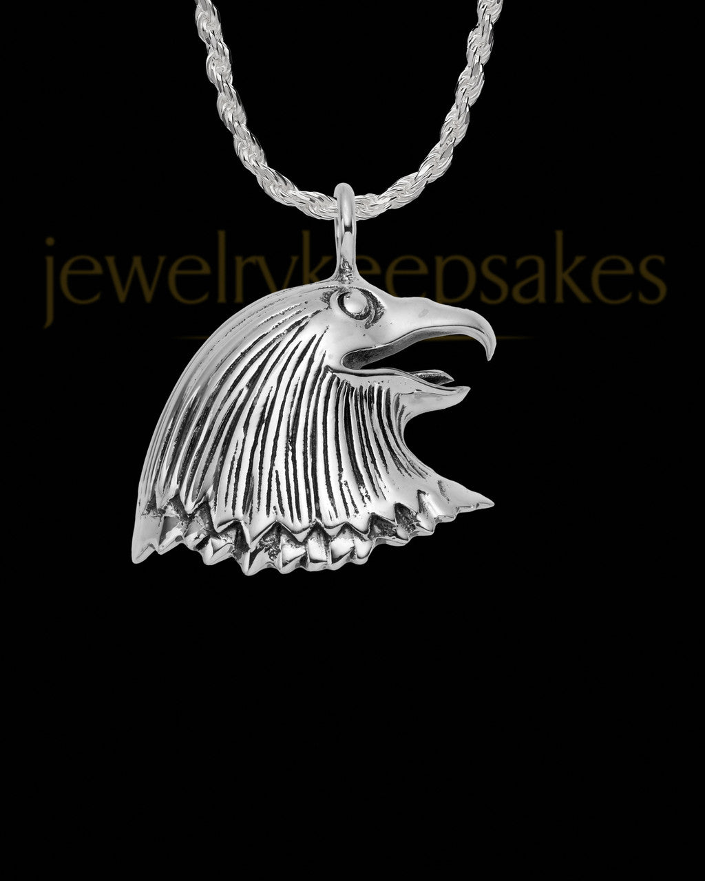Sterling Silver Noble Eagle Cremation Necklace