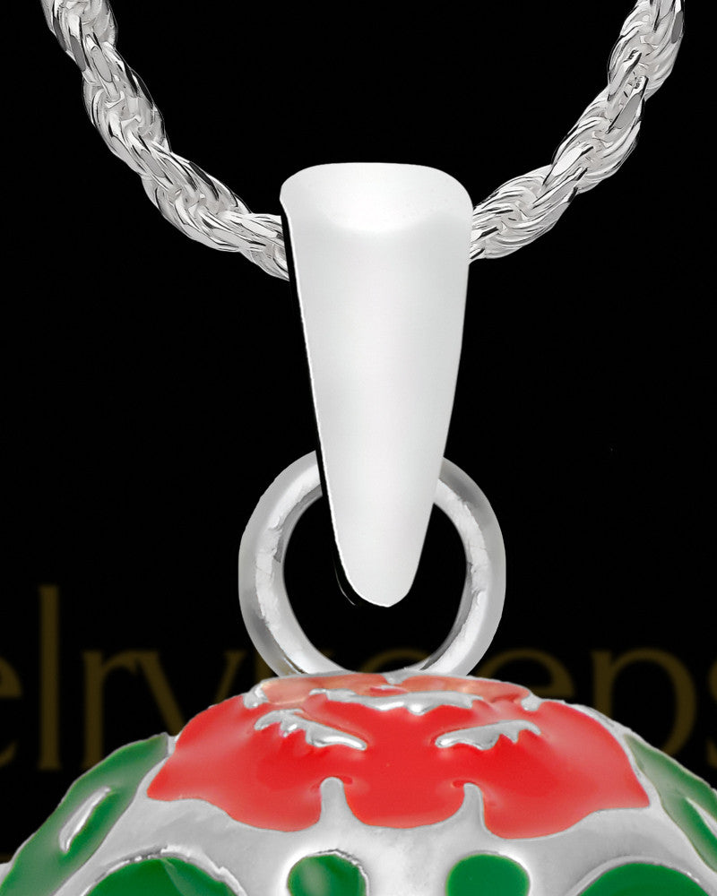 Sterling Silver Colorful Day Of The Dead Cremation Necklace
