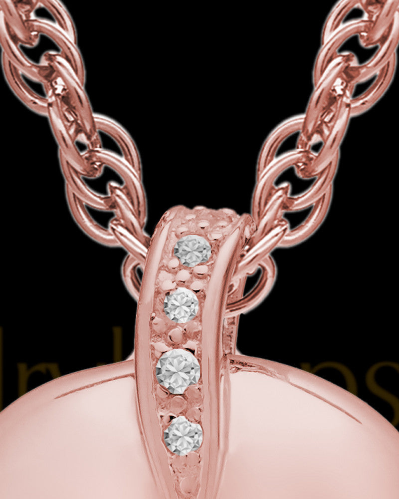 Cremation Pendant 14K Rose Gold Elliptical Heart Keepsake