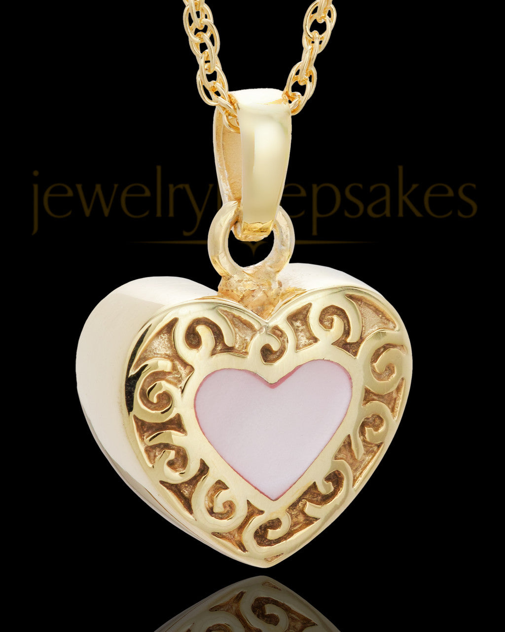 14K Gold Blushing Heart Urn Keepsake