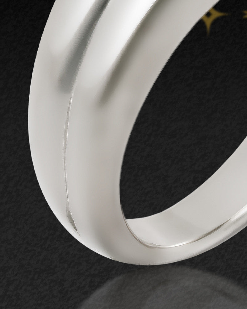 Ladies 14k White Gold Princess Ash Ring