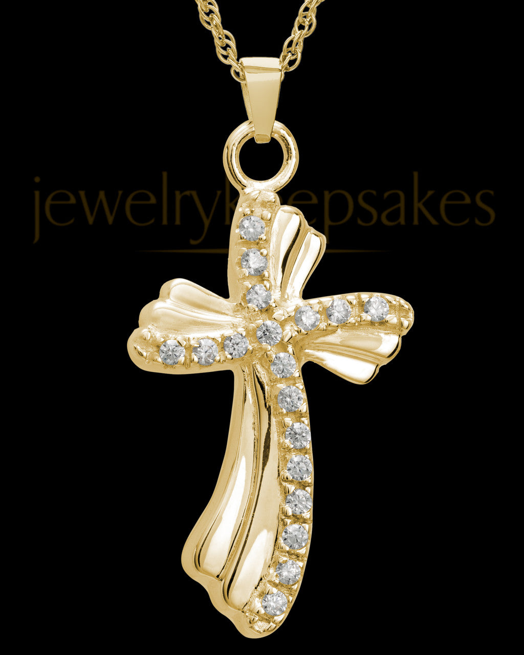 Pendant Keepsake 14K Gold Quartz Cross