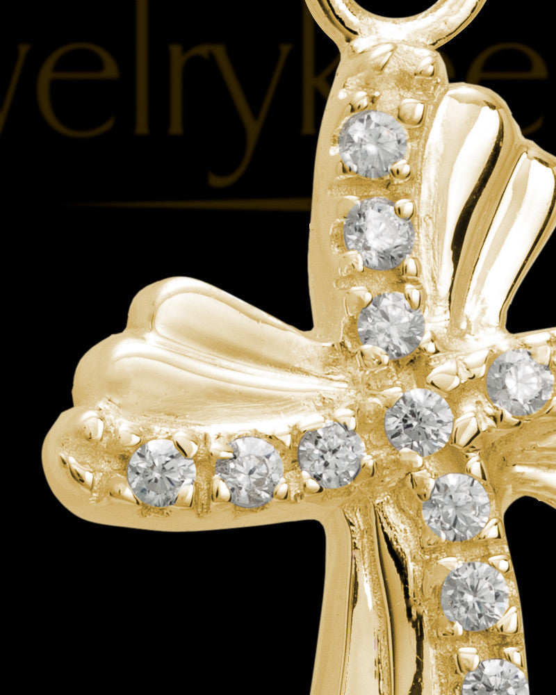 Pendant Keepsake 14K Gold Quartz Cross