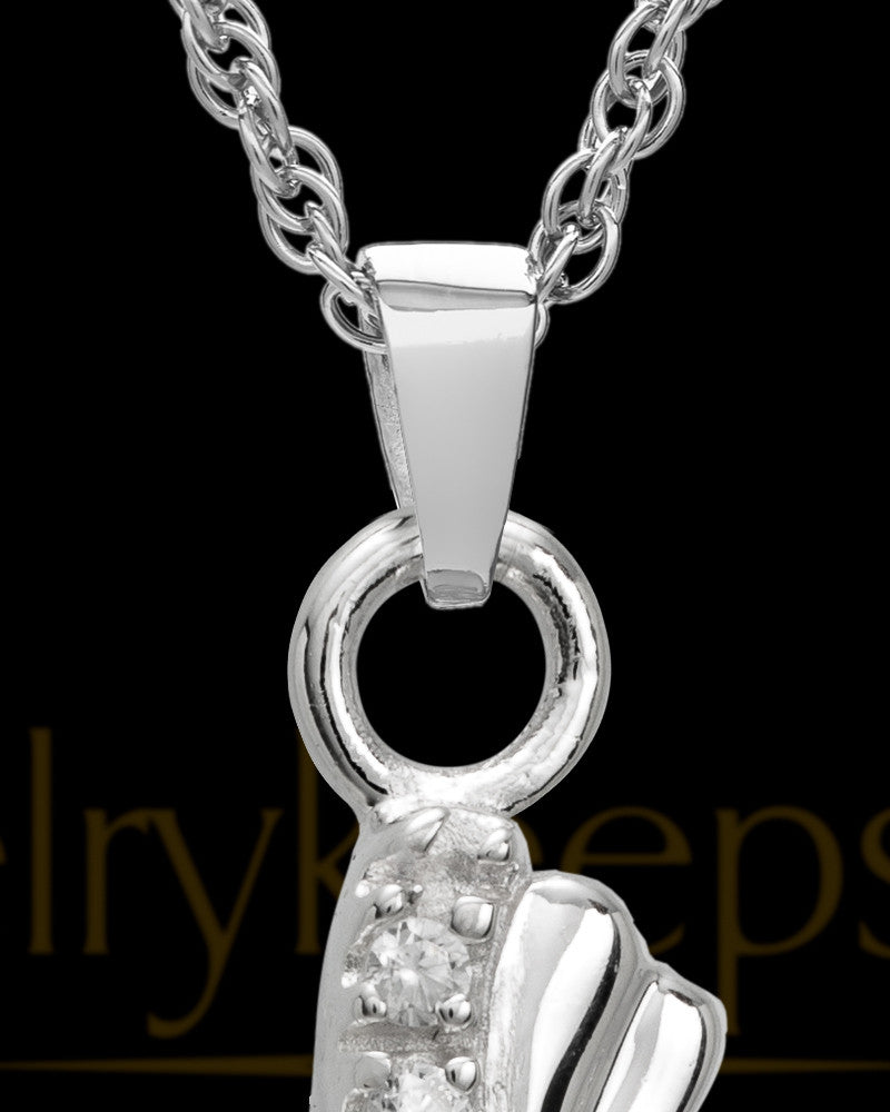 Pendant Keepsake 14K White Gold Quartz Cross