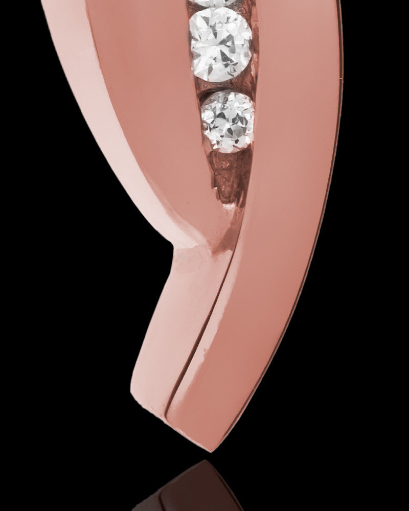 Remembrance Pendant 14K Rose Gold Morning Leaves Keepsake